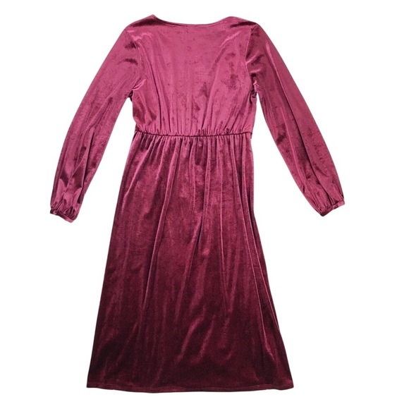 A New Day Red Velvet Twist Front‎ Long Sleeve Dress Size XS - Picture 3 of 7